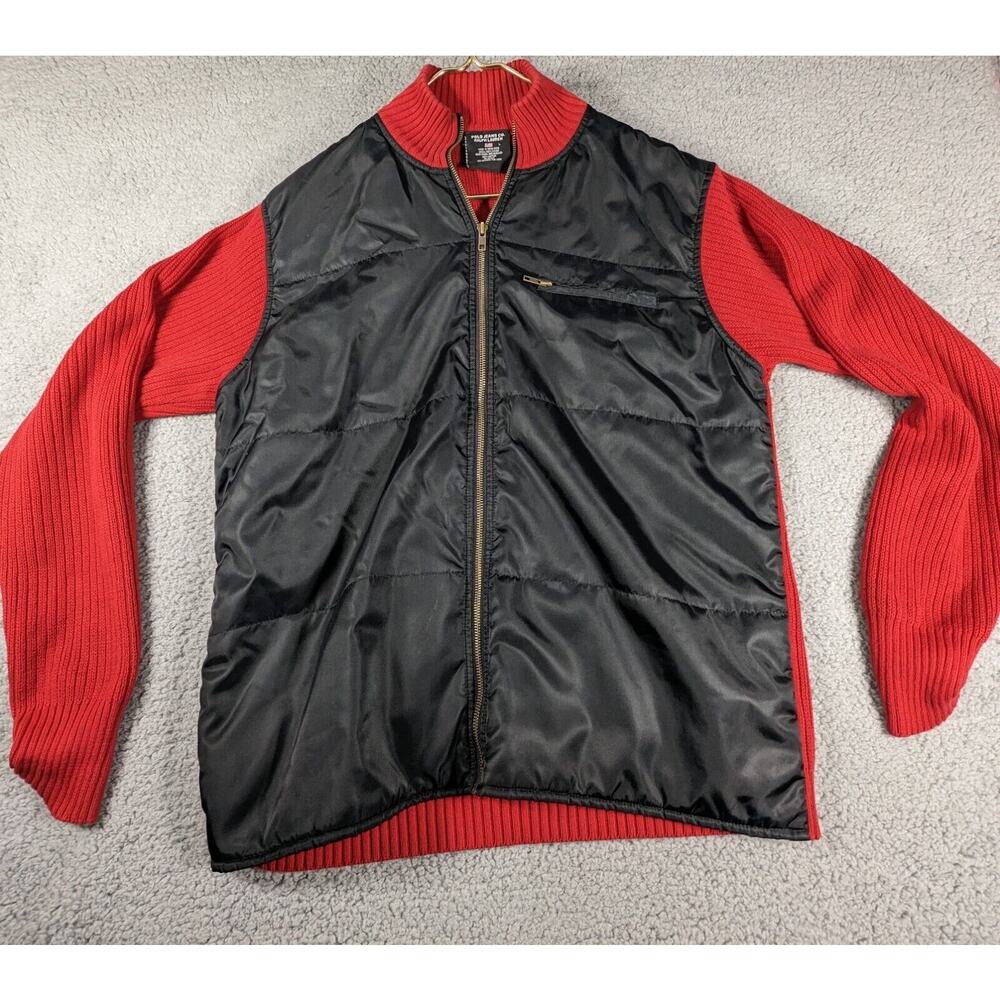 Polo Jeans Company Knit Jacket Mens Size L Vintage Y2k Red Black Full Zip